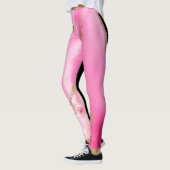 Agate Marble Glitzer Pink Black Gold Leggings (Links)