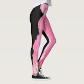 Agate Marble Glitzer Pink Black Gold Leggings (Rechts)