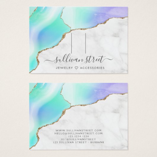 Agate Marble Hair Clip Barrette Display Card (Vorne & Hinten)