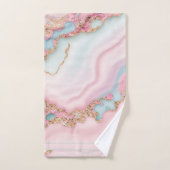 Agate Marble Modern Blue Pink Gold Collection Badhandtuch Set (Handtuch)