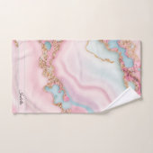 Agate Marble Modern Blue Pink Gold Collection Badhandtuch Set (Handtuch)