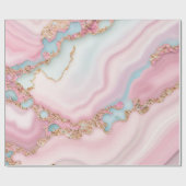Agate Marble Modern Blue Pink Gold Collection Geschenkpapier (Flach)