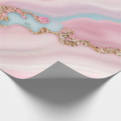 Agate Marble Modern Blue Pink Gold Collection Geschenkpapier (Ecke)