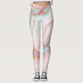 Agate Marble Modern Blue Pink Gold Collection Leggings (Vorderseite)