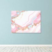 Agate Marble Modern Blue Pink Gold Collection Leinwanddruck (Insitu (Holzboden))