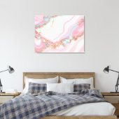 Agate Marble Modern Blue Pink Gold Collection Leinwanddruck (Insitu (Schlafzimmer))