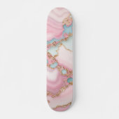 Agate Marble Modern Blue Pink Gold Collection Skateboard (Vorne)