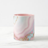 Agate Marble Modern Blue Pink Gold Collection Tasse (Zentrum)