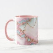 Agate Marble Modern Blue Pink Gold Collection Tasse (Links)
