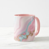 Agate Marble Modern Blue Pink Gold Collection Tasse (VorderseiteRechts)