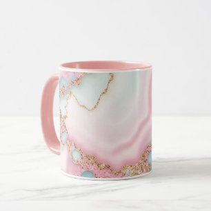 Agate Marble Modern Blue Pink Gold Collection Tasse