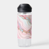 Agate Marble Modern Blue Pink Gold Collection Trinkflasche (Rückseite)