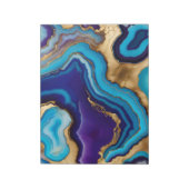 Agate Marble Modernes Design in Lila Gold Blue Notizblock (Rotiert)