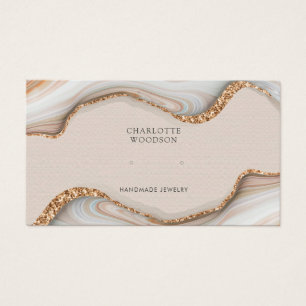 Agate Marble Pink Blush Geode Gestank Earring Disp