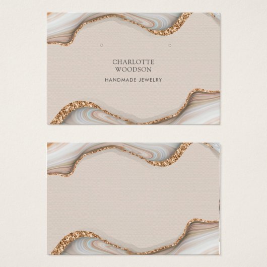 Agate Marble Pink Blush Geode Oben Horizontal (Vorne & Hinten)