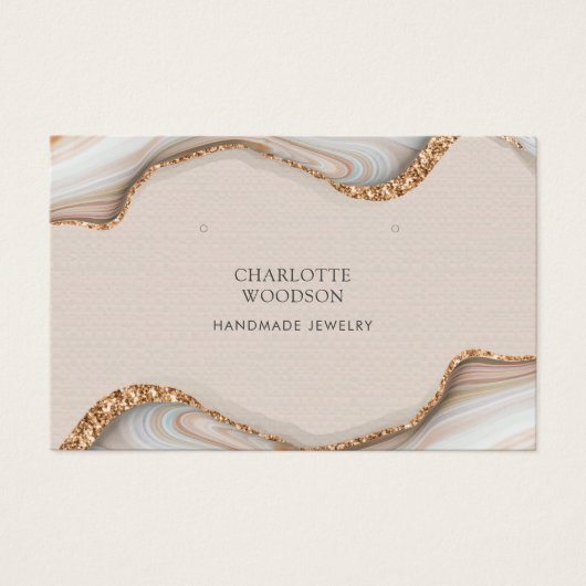 Agate Marble Pink Blush Geode Oben Horizontal (Vorderseite)