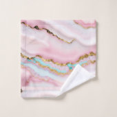 Agate Marble Popular Blue Pink Gold Collection Badhandtuch Set (Waschlappen)