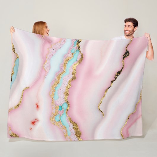 Agate Marble Popular Blue Pink Gold Collection Fleecedecke (Beispiel)
