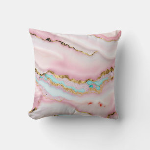 Agate Marble Popular Blue Pink Gold Collection Kissen