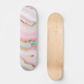 Agate Marble Popular Blue Pink Gold Collection Skateboard (Vorderseite)