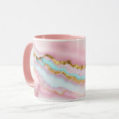 Agate Marble Popular Blue Pink Gold Collection Tasse (Vorderseite Links)