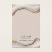 Agate Marble Rosa Blush Geode Earring Display Card (Vorderseite)