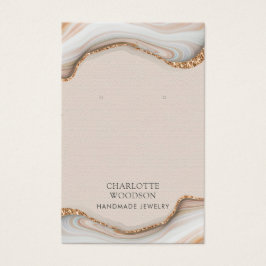 Agate Marble Rosa Blush Geode Earring Display Card