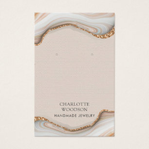 Agate Marble Rosa Blush Geode Earring Display Card