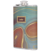 Agate Marble Strata - Burgund Rust Dusty Aqua Flachmann (Links)