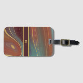 Agate Marble Strata - Burgund Rust Dusty Aqua Gepäckanhänger (Vorderseite (Horizontal))