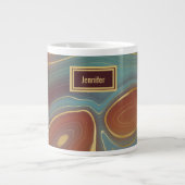 Agate Marble Strata - Burgund Rust Dusty Aqua Jumbo-Tasse (Vorderseite)
