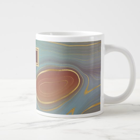 Agate Marble Strata - Burgund Rust Dusty Aqua Jumbo-Tasse (Rechts)