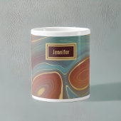Agate Marble Strata - Burgund Rust Dusty Aqua Jumbo-Tasse