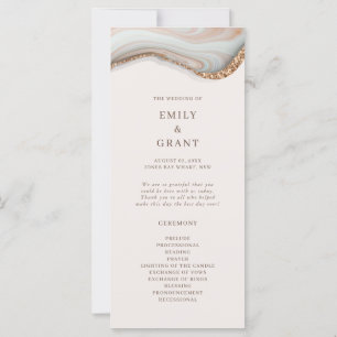 Agate Marble Texture Wedding Programm
