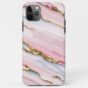 Agate Marble Trendy Blue Pink Gold Collection Case-Mate iPhone Hülle