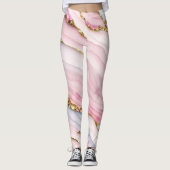 Agate Marble Trendy Blue Pink Gold Collection Leggings (Vorderseite)