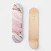 Agate Marble Trendy Blue Pink Gold Collection Skateboard (Vorderseite)