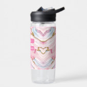 Agate Marble Trendy Blue Pink Gold Collection Trinkflasche (Links)
