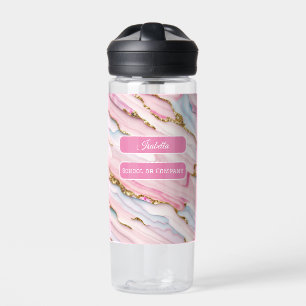Agate Marble Trendy Blue Pink Gold Collection Trinkflasche