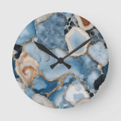 Agate Marble Wall Clock Runde Wanduhr (Vorderseite)