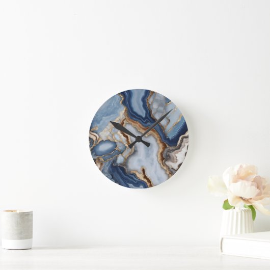 Agate Marble Wall Clock Runde Wanduhr (Zuhause)