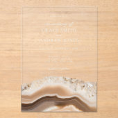 Agate Marble Wedding Acryleinladungen (Vorderseite)