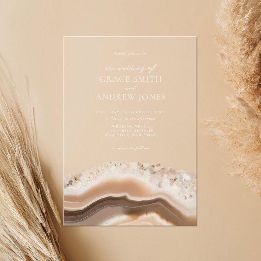 Agate Marble Wedding Acryleinladungen