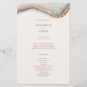 Agate Marble Wedding Zeremony Programm