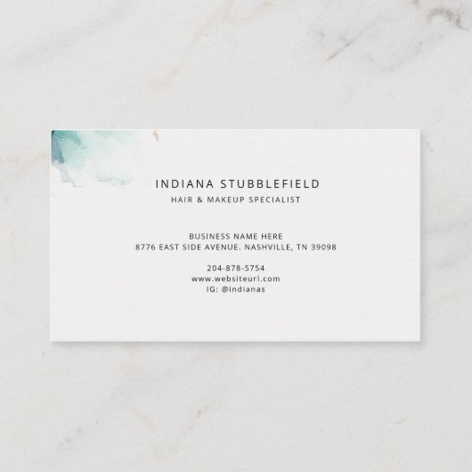 Agate Monogram Minimalistisch Handmade Visitenkarte (Rückseite)