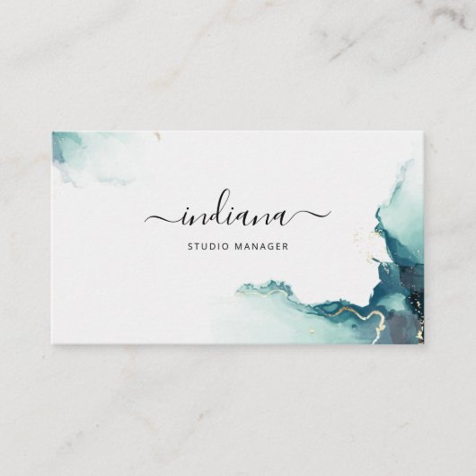 Agate Monogram Minimalistisch Handmade Visitenkarte (Vorderseite)