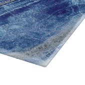 Agate Navy Blauer Marmorhintergrund mit Namen Schneidebrett (Ecke)