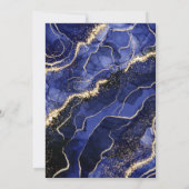 Agate Navy Blue Brautparty Luncheon Gold Invit Einladung (Rückseite)