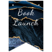 Agate Navy Blue Gold Book Launch Jagdfahnen Wimpelkette (Zweite Fahne)