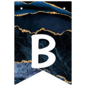 Agate Navy Blue Gold Book Launch Jagdfahnen Wimpelkette (Dritte Fahne)